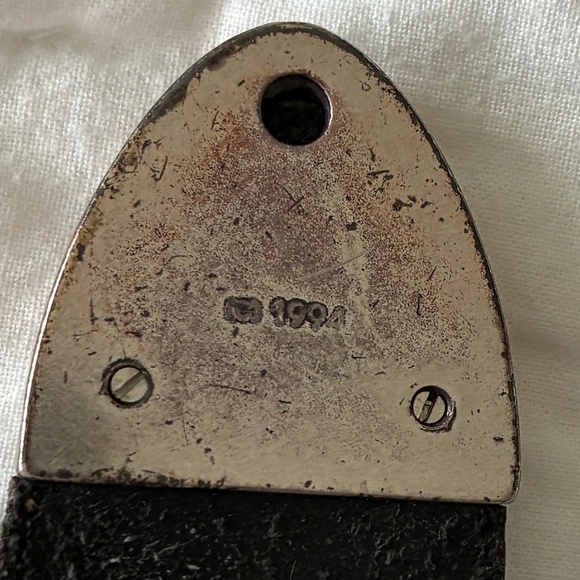 Vintage Brighton Black Leather Belt Sz M - Picture 6 of 6